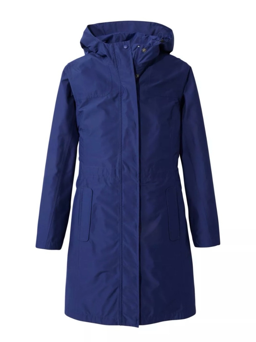 L.L. Bean Women's Navy Rain/Trench Coat with hood, women’s size L